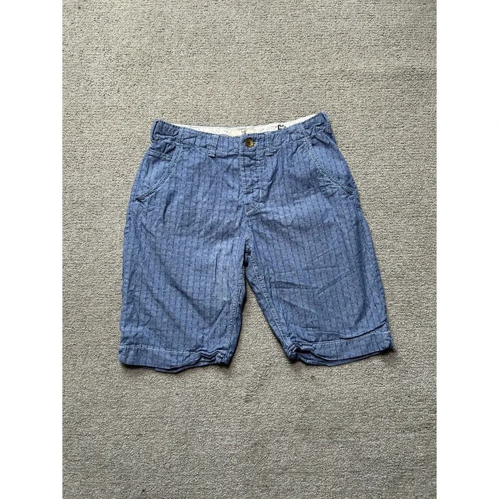 Scotch and Soda Amsterdam Fave Shorts Mens 32 Blue Cotton Linen Blend Chino